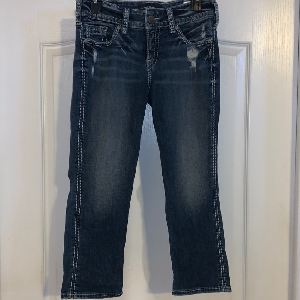 Silver Suki Capri Denim Jeans